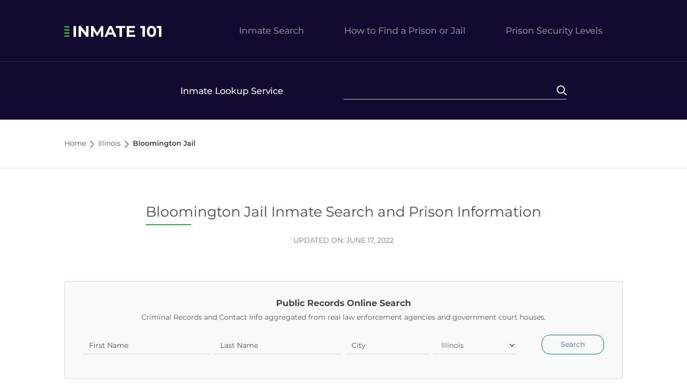 Bloomington Jail Inmate Search and Prison Information